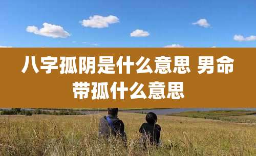 八字孤阴是什么意思 男命带孤什么意思