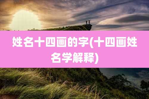 姓名十四画的字(十四画姓名学解释)