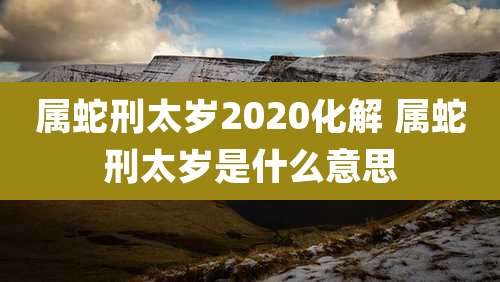 属蛇刑太岁2020化解 属蛇刑太岁是什么意思