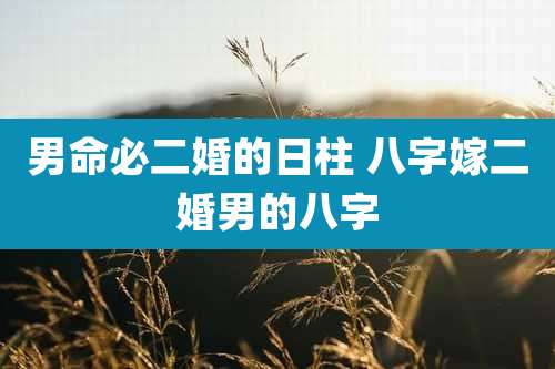 男命必二婚的日柱 八字嫁二婚男的八字