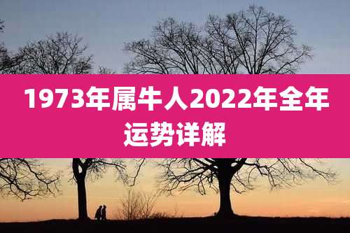 1973年属牛人2022年全年运势详解