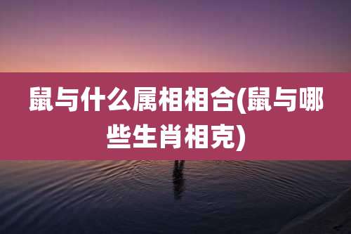 鼠与什么属相相合(鼠与哪些生肖相克)