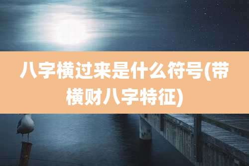 八字横过来是什么符号(带横财八字特征)