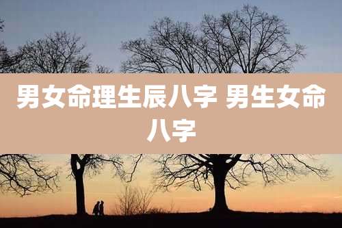 男女命理生辰八字 男生女命八字