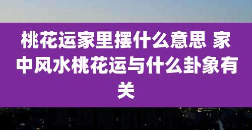 桃花运家里摆什么意思 家中风水桃花运与什么卦象有关