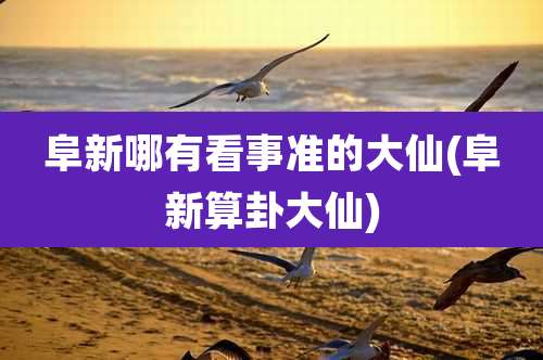 阜新哪有看事准的大仙(阜新算卦大仙)