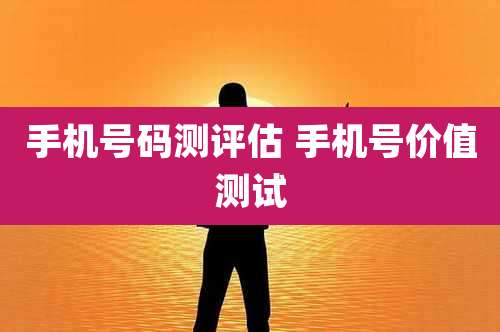 手机号码测评估 手机号价值测试