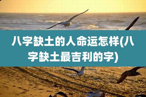 八字缺土的人命运怎样(八字缺土最吉利的字)