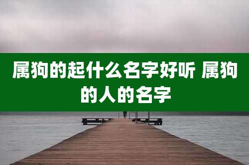 属狗的起什么名字好听 属狗的人的名字