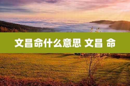 文昌命什么意思 文昌 命