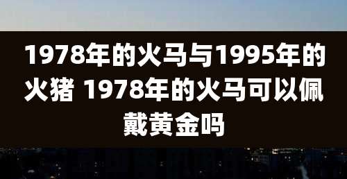 1978年的火马与1995年的火猪 1978年的火马可以佩戴黄金吗
