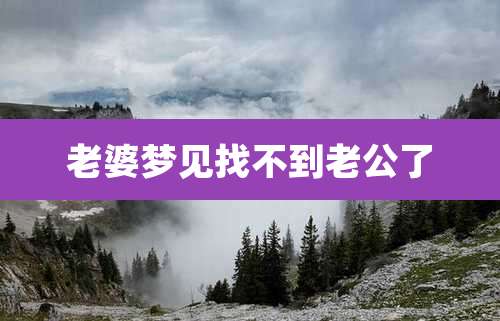老婆梦见找不到老公了