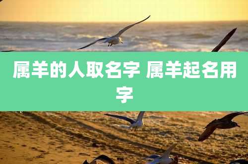 属羊的人取名字 属羊起名用字