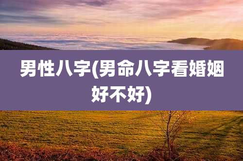 男性八字(男命八字看婚姻好不好)