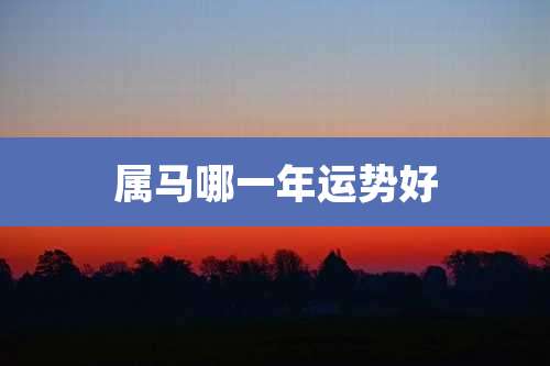 属马哪一年运势好