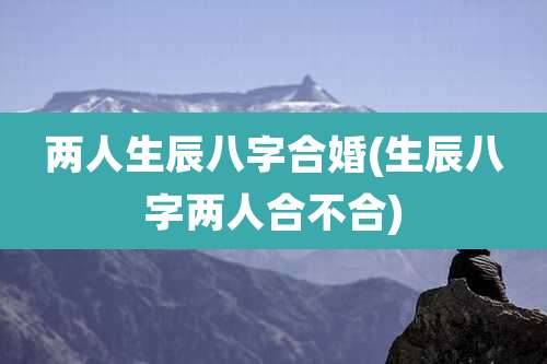 两人生辰八字合婚(生辰八字两人合不合)