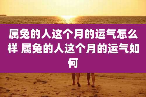 属兔的人这个月的运气怎么样 属兔的人这个月的运气如何