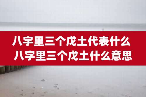 八字里三个戊土代表什么 八字里三个戊土什么意思