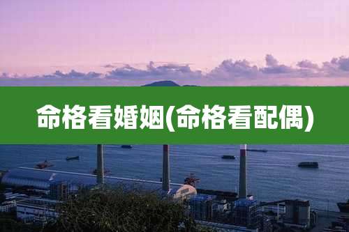 命格看婚姻(命格看配偶)