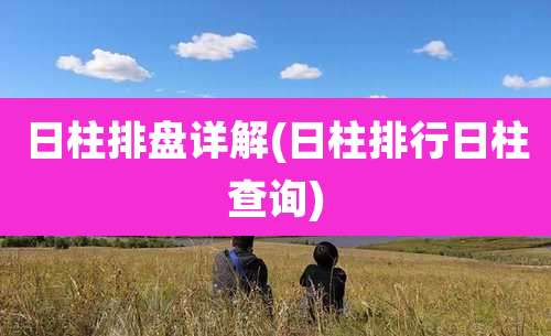 日柱排盘详解(日柱排行日柱查询)