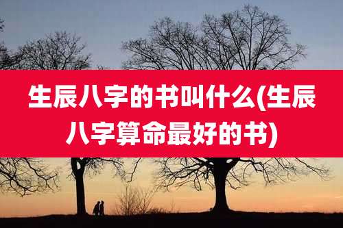 生辰八字的书叫什么(生辰八字算命最好的书)