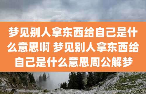 梦见别人拿东西给自己是什么意思啊 梦见别人拿东西给自己是什么意思周公解梦