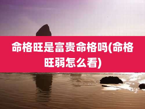 命格旺是富贵命格吗(命格旺弱怎么看)