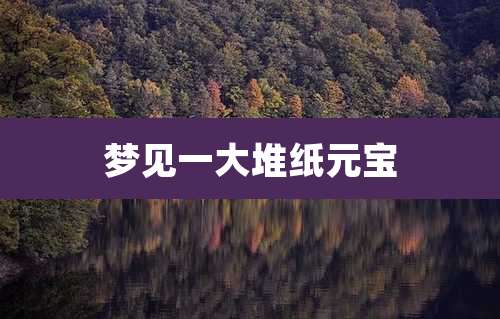 梦见一大堆纸元宝