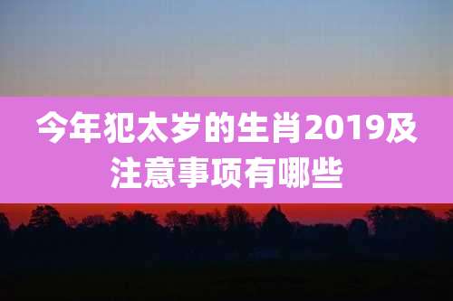 今年犯太岁的生肖2019及注意事项有哪些
