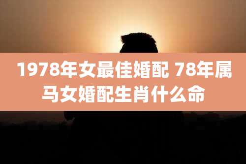 1978年女最佳婚配 78年属马女婚配生肖什么命