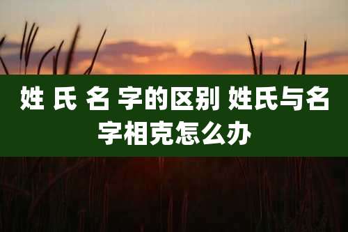 姓 氏 名 字的区别 姓氏与名字相克怎么办