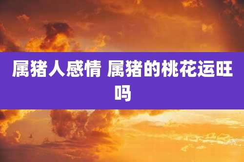 属猪人感情 属猪的桃花运旺吗