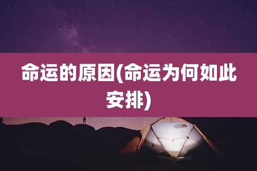 命运的原因(命运为何如此安排)