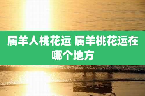 属羊人桃花运 属羊桃花运在哪个地方