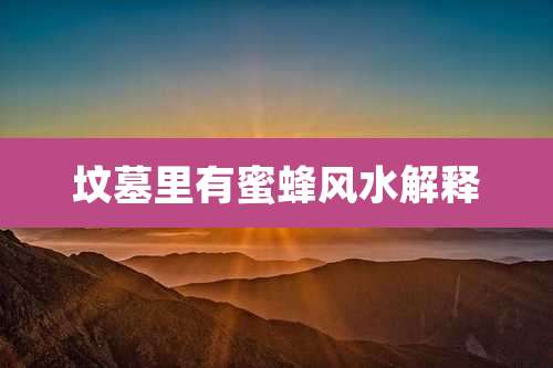 坟墓里有蜜蜂风水解释