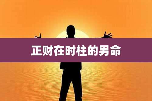 正财在时柱的男命
