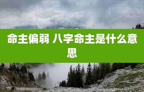 命主偏弱 八字命主是什么意思
