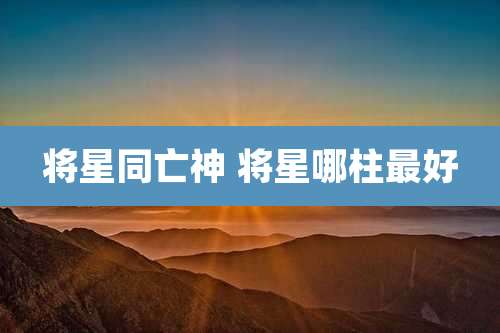 将星同亡神 将星哪柱最好