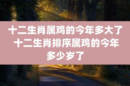 十二生肖属鸡的今年多大了 十二生肖排序属鸡的今年多少岁了