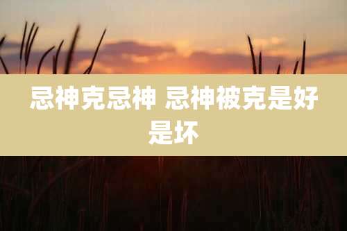 忌神克忌神 忌神被克是好是坏