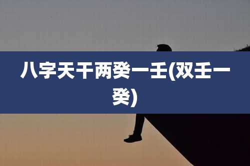 八字天干两癸一壬(双壬一癸)