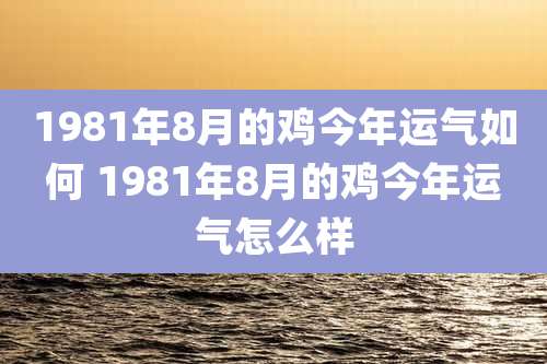 1981年8月的鸡今年运气如何 1981年8月的鸡今年运气怎么样