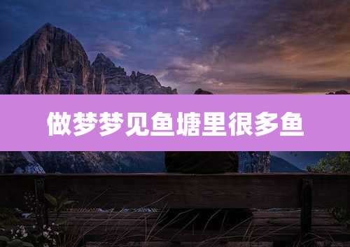 做梦梦见鱼塘里很多鱼