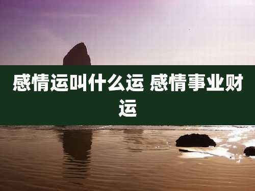 感情运叫什么运 感情事业财运
