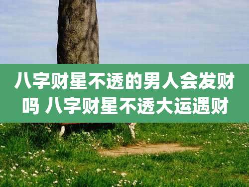 八字财星不透的男人会发财吗 八字财星不透大运遇财