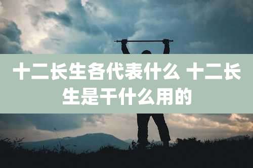 十二长生各代表什么 十二长生是干什么用的