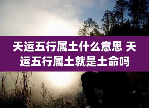 天运五行属土什么意思 天运五行属土就是土命吗