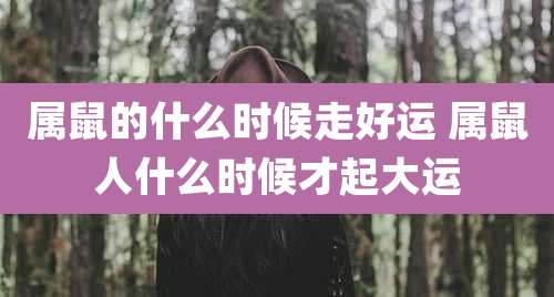 属鼠的什么时候走好运 属鼠人什么时候才起大运