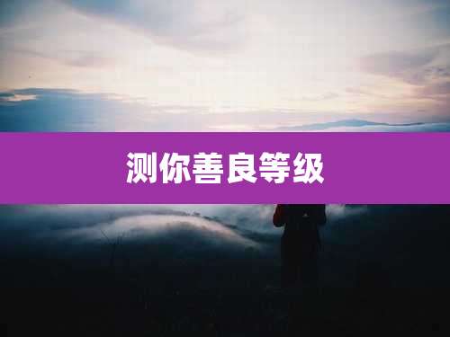 测你善良等级