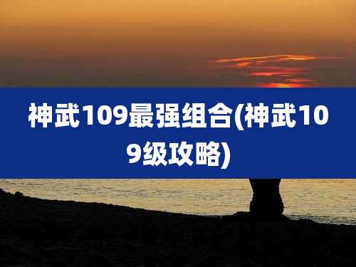神武109最强组合(神武109级攻略)